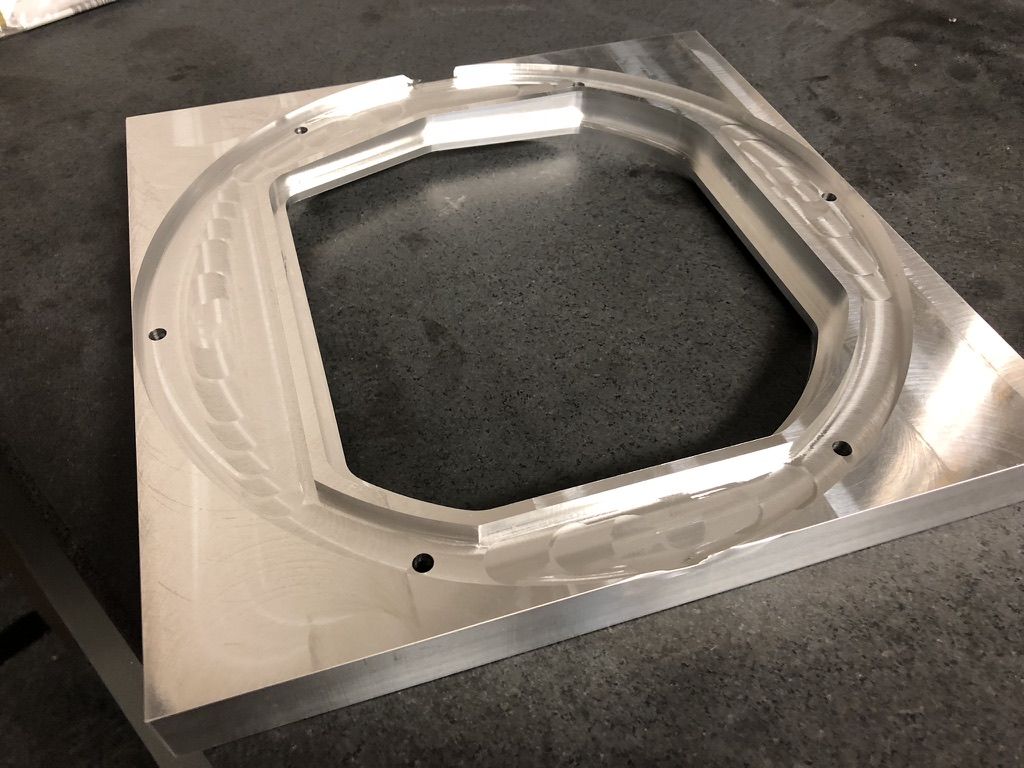 Precision CNC-machined part on the Rigid Concepts floor, Van Alstyne, TX