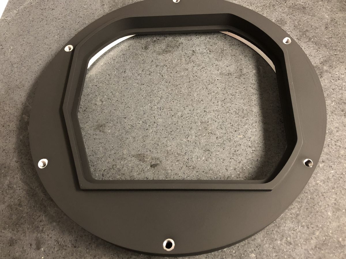 Custom machined aluminum industrial enclosure with sealed lid and connector cutouts